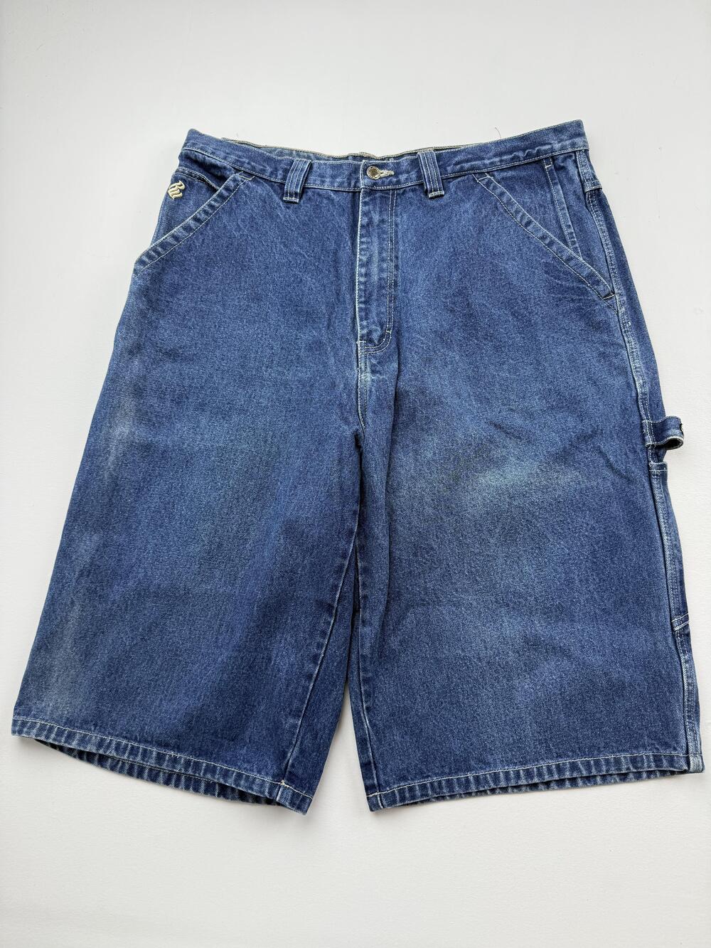 Rocawear Cargo Shorts Mens 38 Blue Denim 15 Inseam Relaxed Fit Workwear Hip Hop
